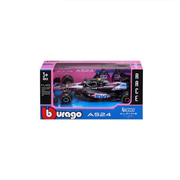 Bburago Alpine F1 Bahrain 2024 A524 med förare Gasly