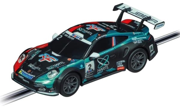 Carrera Porsche 911 GT3 Cup (992) "Huber Racing, No.2", Sportsbil, 1:43, Porsche 911 GT3 Cup (992), 6 år, Sort, Rød, Turkis, 490 mm