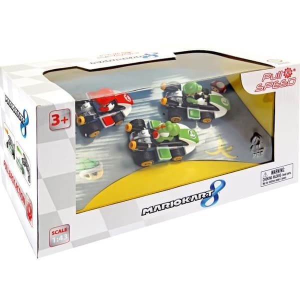Pull & Speed - Miniatyrbil - CARRERA - Mario Kart™ - Pakke med 3 - Skala 1:43 - Från 4 år