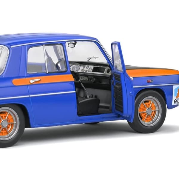 Miniatyrbil - SOLIDO - RENAULT 8 R8 1300 COUPE GORDINI 1967 - Blå - Orange - Skala 1:18