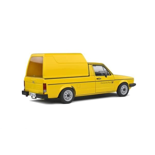 Miniatyrleksak - SOLIDO - VW Volkswagen Caddy MKI 1982 Deutsche Post Gul - Skala 1:18