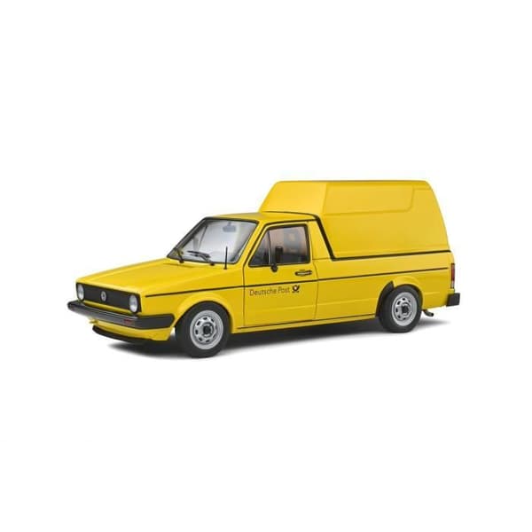 Miniatyrleksak - SOLIDO - VW Volkswagen Caddy MKI 1982 Deutsche Post Gul - Skala 1:18