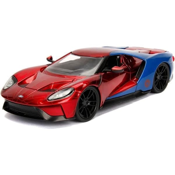 Jada Marvel Spiderman 2017 Ford GT 1:24 miniatyrfordon - flerfärgad