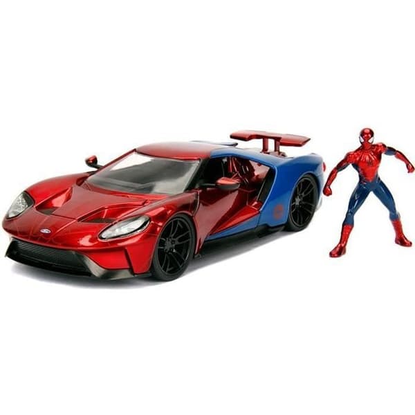 Jada Marvel Spiderman 2017 Ford GT 1:24 miniatyrfordon - flerfärgad