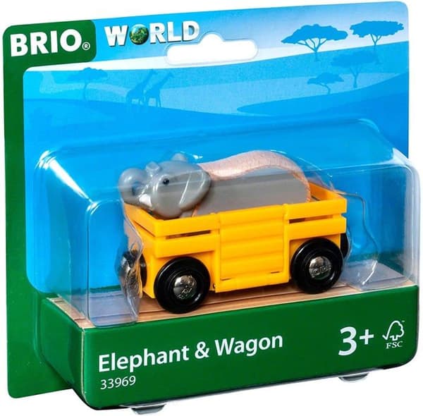 BRIO - 33969 - VAGON OCH ELEFANT - Blandat - Gul - Flerfärgad