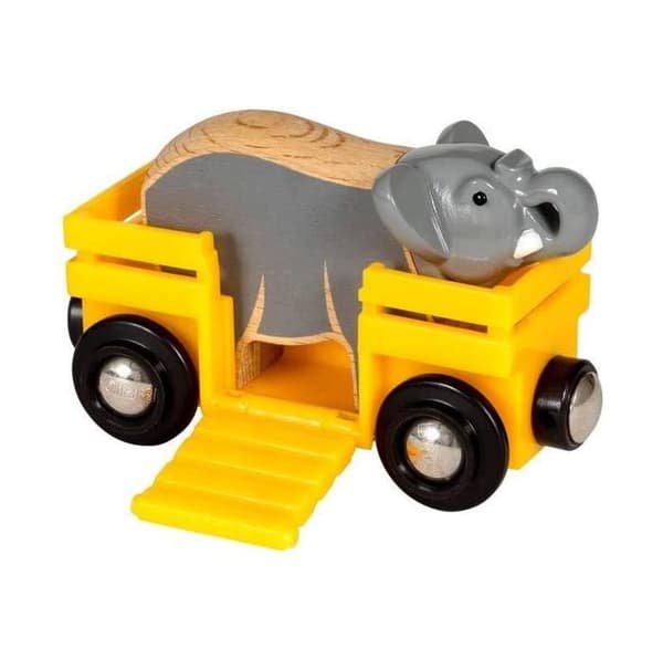 BRIO - 33969 - VAGON OCH ELEFANT - Blandat - Gul - Flerfärgad
