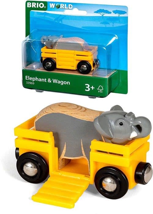 BRIO - 33969 - VAGON OCH ELEFANT - Blandat - Gul - Flerfärgad