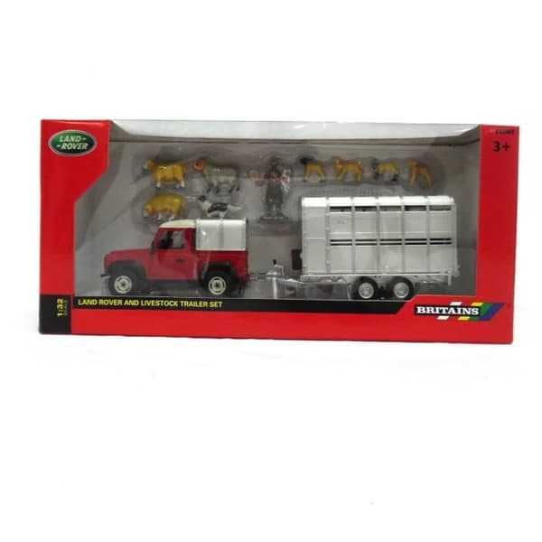 Fåruppfödningsbox - BRITAINS - 1/32 - Fordon med släp och 6 djur