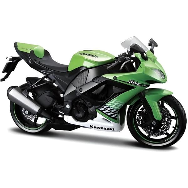 Minibil - MAISTO - 2010 KAWASAKI NINJA ZX-10R - Die Cast 1:12 - Grön - Samling