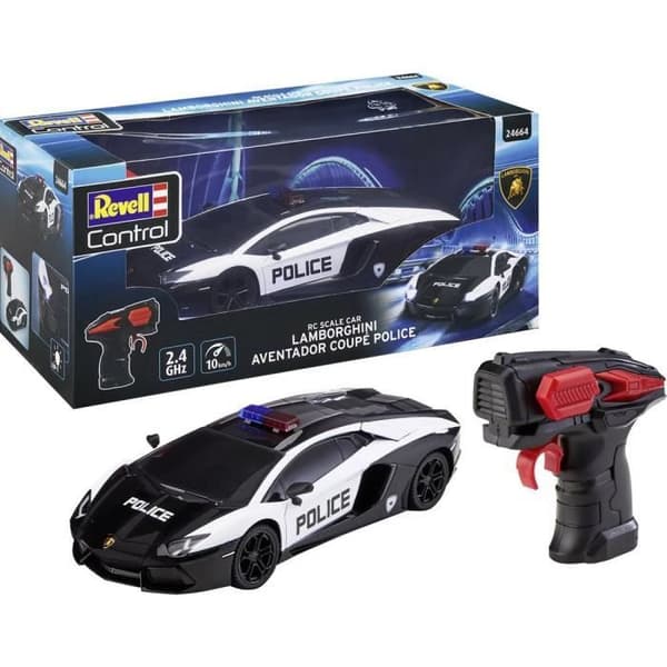 Fordon RC - Revell - 24664 - Lamborghini Aventador Polis - Svart - 1:24 - 10 km/h
