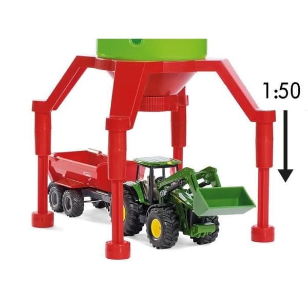 Sikuworld Silo - SIKU - Modell för miniatyrgård - Kapacitet 1,2L - Justerbara fötter