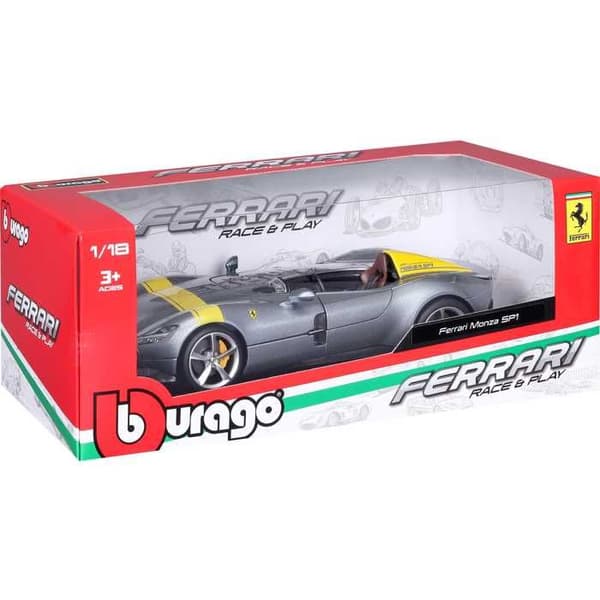 Miniatyrfordon - BBURAGO - Ferrari Monza SP-1 - Grå - För barn från 3 år och uppåt