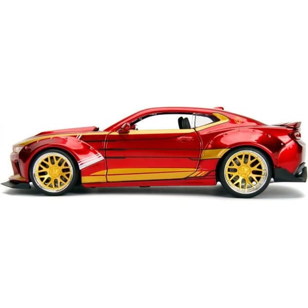 Miniatyr die-cast - JADA - Chevy Camaro SS 2016 - Röd - Figur Iron Man - 1:24