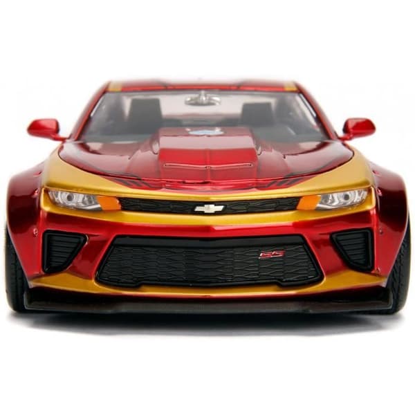 Miniatyr die-cast - JADA - Chevy Camaro SS 2016 - Röd - Figur Iron Man - 1:24