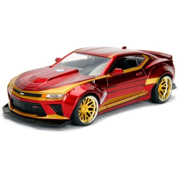 Miniatyr die-cast - JADA - Chevy Camaro SS 2016 - Röd - Figur Iron Man - 1:24