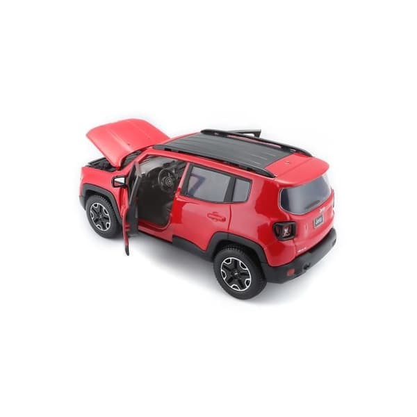 Red Jeep Renegade metallfordon i 1/24:e skala från märket MAISTO för barn från 3 år och uppåt