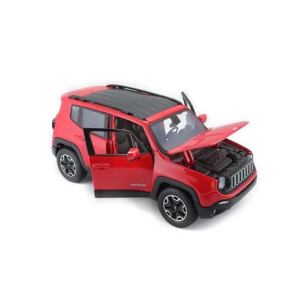 Red Jeep Renegade metallfordon i 1/24:e skala från märket MAISTO för barn från 3 år och uppåt