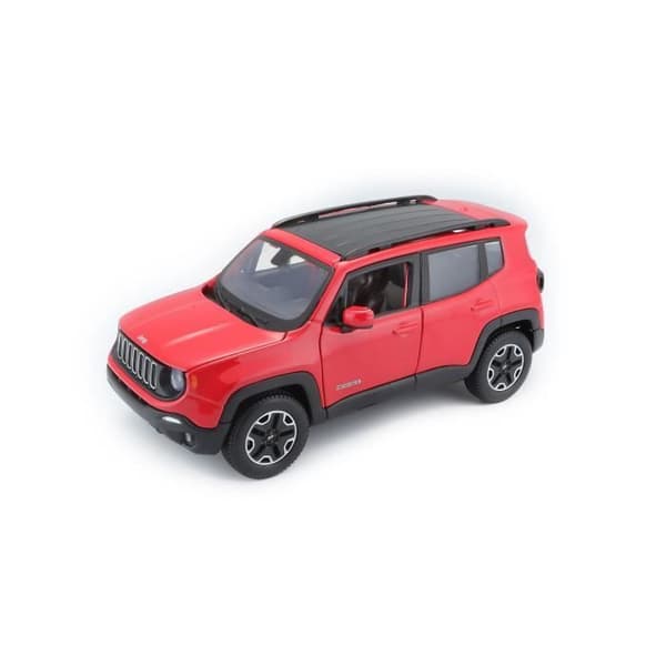 Red Jeep Renegade metallfordon i 1/24:e skala från märket MAISTO för barn från 3 år och uppåt