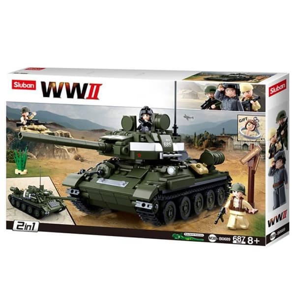 SLUBAN WWII WWII INTERLOCKING BRICK BYGGSET TANK TANK ALLIE HUNTER MILITÄRT VAPEN M38-B0689 SÅLD