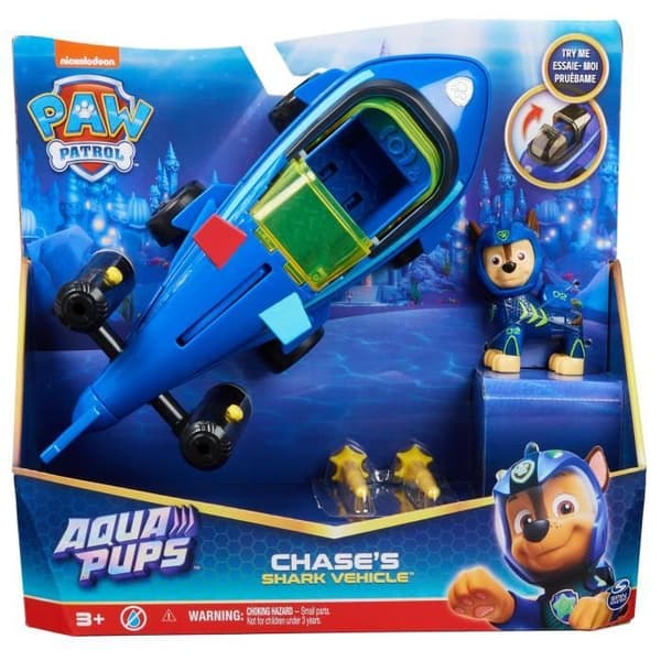 Fordon + Figur Chase Aqua Pups Paw Patrol - Paw Patrol - Från 3 år