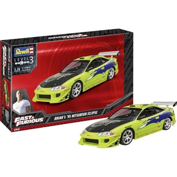Modellsats - Revell - Eclipse Mitsubishi 1995 - 75 stycken - Skala 1:25 - Färglös