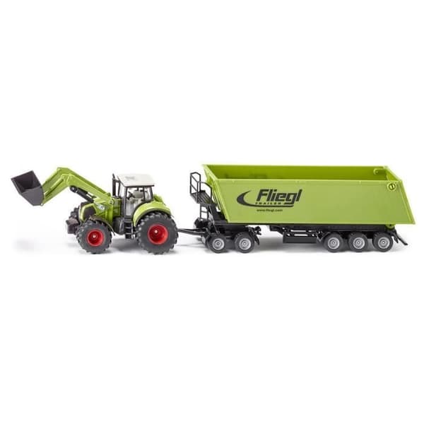 Traktor med frontlastare, docka och tippvagn - SIKU - Skala 1/50