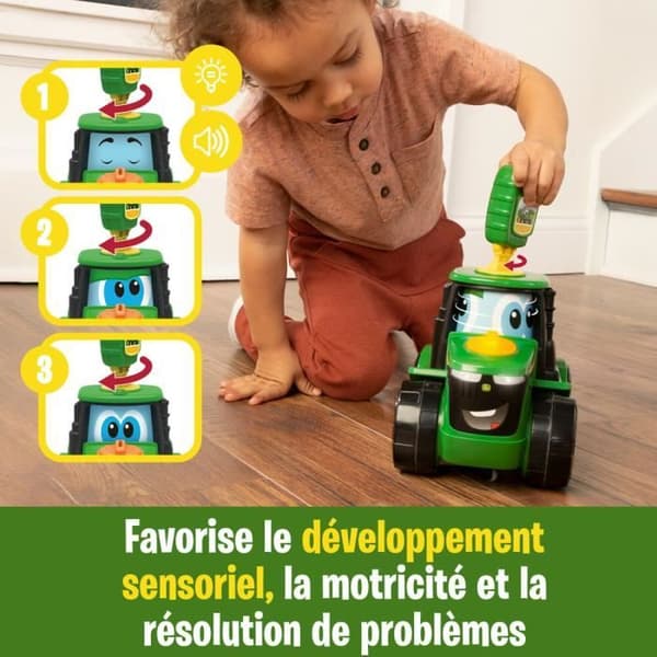 Johnny Key & Go interaktiv traktor - John Deere - Unika ljud och ljus - För barn från 18 månader