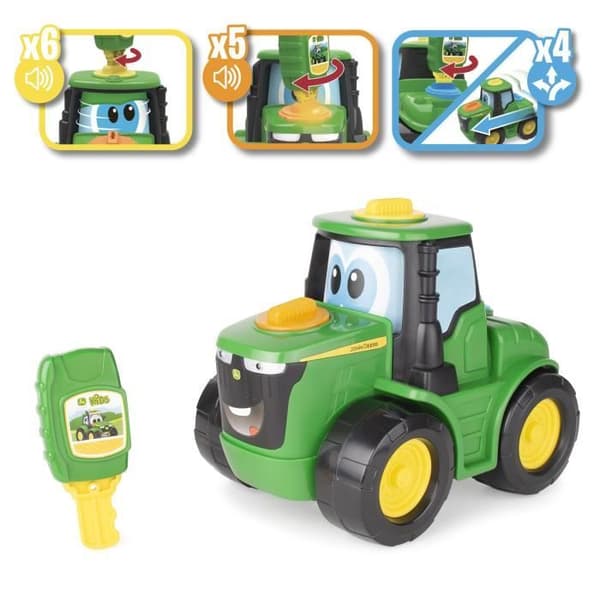 Johnny Key & Go interaktiv traktor - John Deere - Unika ljud och ljus - För barn från 18 månader