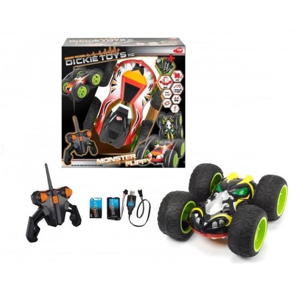 Dickie Toys Dickie Toys Action Cars RC Monster Flippy, Crossover-bil, 1:14, Klar att köra (RTR), Svart, Röd, Inomhus