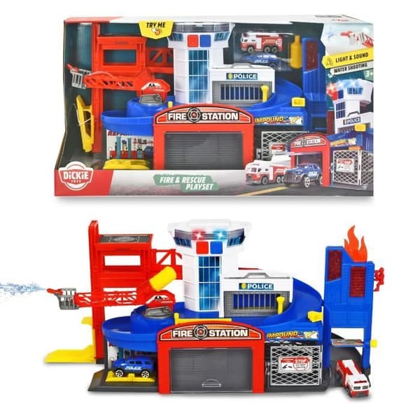 Dickie Go Real Rescue Station set med bilar