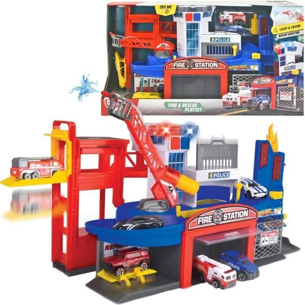 Dickie Go Real Rescue Station set med bilar