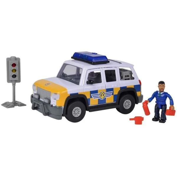 Malcolm polisbil | Brandman Sam | med ljus, ljud och mobil figur