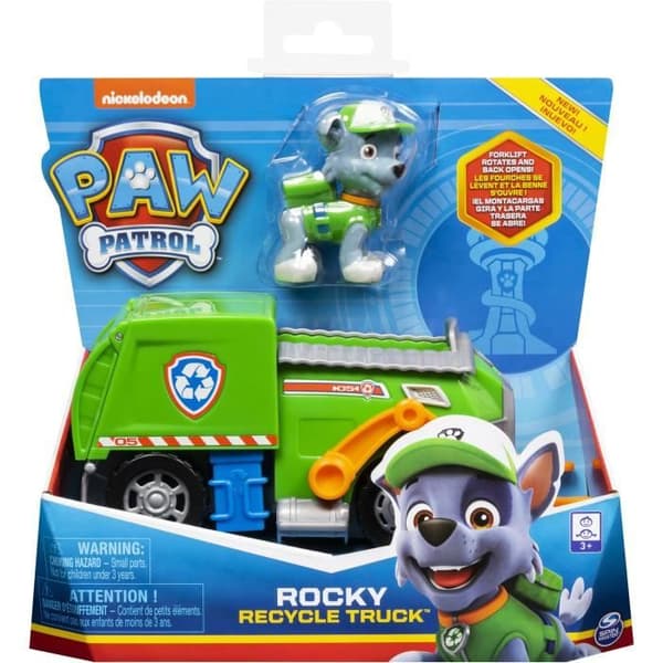 PAW PATROL - 15 cm fordon med Rocky statyett - Minifordon för barn
