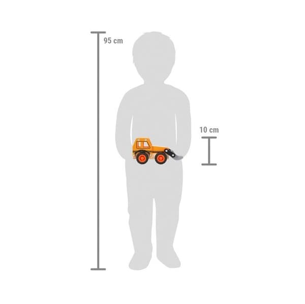 Träleksak - Small foot company - Orange grävmaskin - 100% FSC - Gummihjul - För spädbarn 12 månader+
