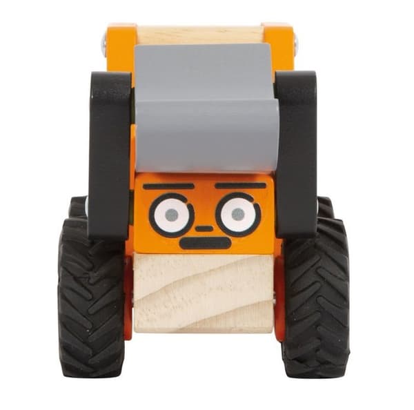 Träleksak - Small foot company - Orange grävmaskin - 100% FSC - Gummihjul - För spädbarn 12 månader+