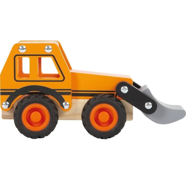 Träleksak - Small foot company - Orange grävmaskin - 100% FSC - Gummihjul - För spädbarn 12 månader+