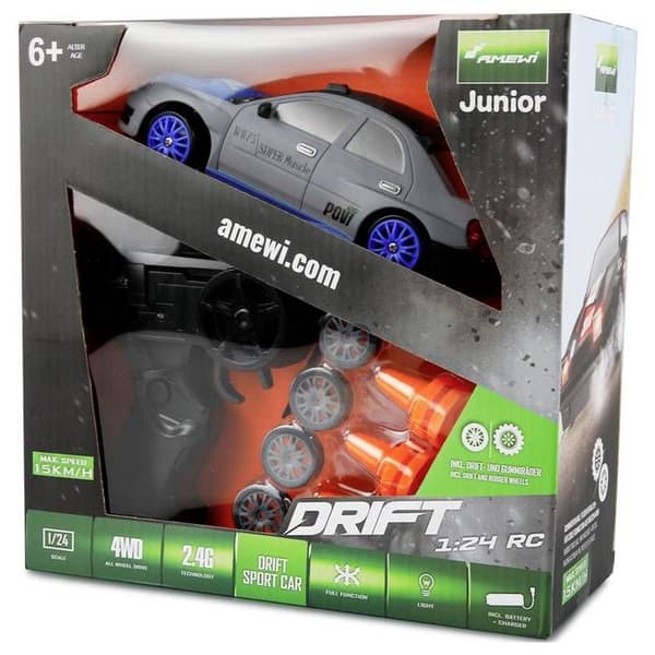 Amewi 21107 Drift Sport Car 1:24 elektrisk nybörjare RC-fordon 4WD sportbil
