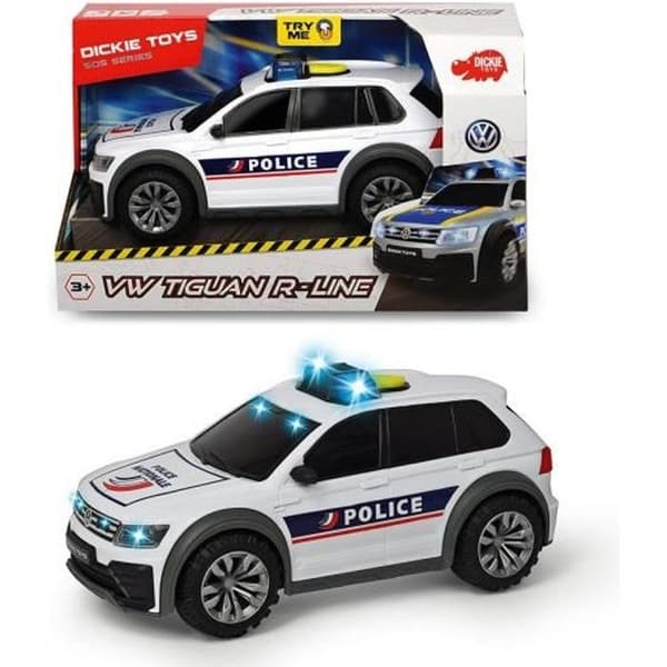 1/18:e skala frihjulande Volkswagen Tiguan polisbil med ljud och ljuseffekter - Dickie Toys