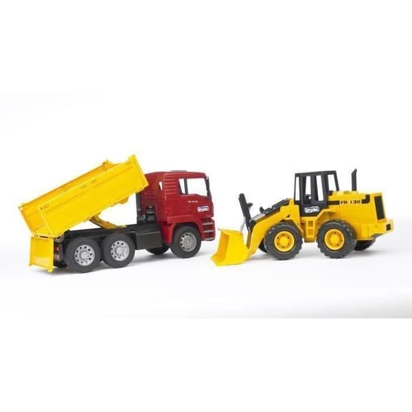 Bruder Dumper med hjullastare MAN TGA 1:16