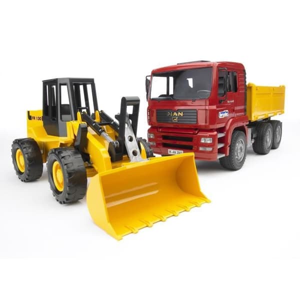Bruder Dumper med hjullastare MAN TGA 1:16