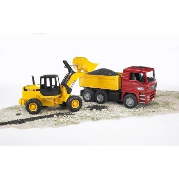 Bruder Dumper med hjullastare MAN TGA 1:16