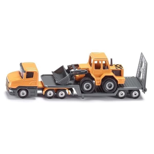 SIKU lågbäddsbil med frontlastare 1/64:e - miniatyrfordon