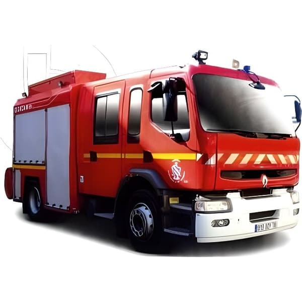 Modellbil - BBURAGO - Renault Premium - Brandman - Röd