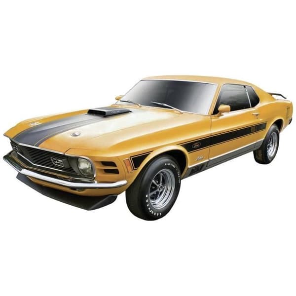 Modellbil - MAISTO - Ford Mustang Mach 1, 70 - Gul - Metall - Interiör - 14 år