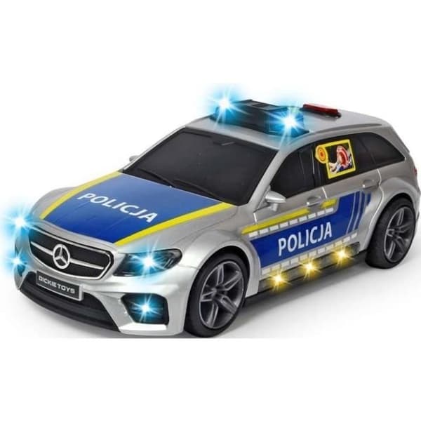 Mercedes AMG E43 Polisbil - DICKIE TOYS - Dickie Go Real - Vit - Leksak för barn från 3 år och uppåt
