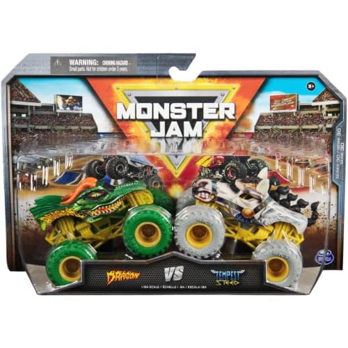 Monster Jam - 1:64 Die Cast 2 pack -Dragon Vs Tempest Steed