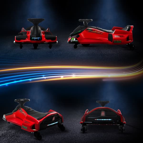 Sähköinen Go-Kart lapsille, Kinder Elektro Gokart 12 V 3-8km/h, 90x53x99 cm, Punainen