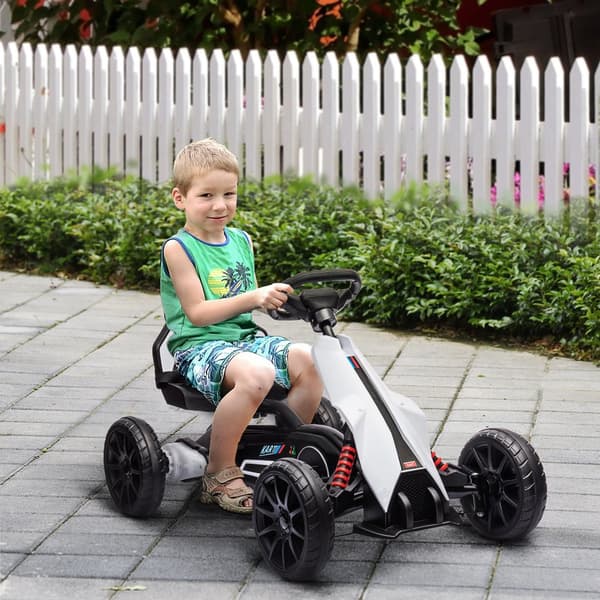 Sähköinen Go-Kart lapsille, 100x58x58.5 cm, Valkoinen