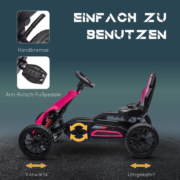 Pedal Go-Kart, Gokart, 100x58x58.5 cm, Pink