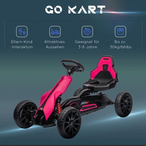 Pedal Go-Kart, Gokart, 100x58x58.5 cm, Pink